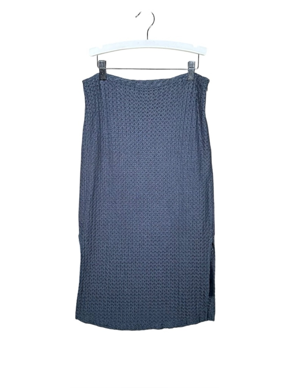 VINTAGE Y2K FREE PEOPLE Crochet Knit Side Slit Pencil Skirt - Picture 4 of 10